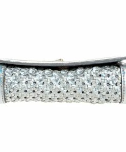 New 🎉 Stella McCartney Silver Holographic Woven Leather Flap Crossbody Bag For 👩 Women 🤩 -Stella McCartney Shop luxury women stella mccartney used handbags p251620 004