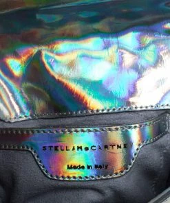 New 🎉 Stella McCartney Silver Holographic Woven Leather Flap Crossbody Bag For 👩 Women 🤩 -Stella McCartney Shop luxury women stella mccartney used handbags p251620 007