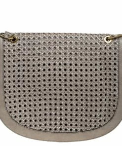 Discount 👏 Stella McCartney Grey Woven Leather Alexa Flap Shoulder Bag For 👩 Women 🧨 -Stella McCartney Shop luxury women stella mccartney used handbags p252416 003