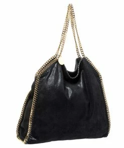 Deals ⭐ Stella McCartney Black Faux Leather Large Falabella Tote For 👩 Women 🥰 -Stella McCartney Shop luxury women stella mccartney used handbags p253271 002