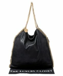 Deals ⭐ Stella McCartney Black Faux Leather Large Falabella Tote For 👩 Women 🥰 -Stella McCartney Shop luxury women stella mccartney used handbags p253271 003