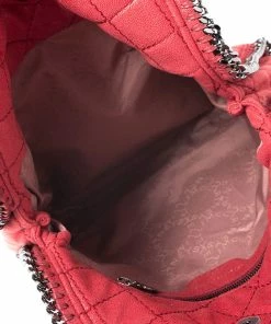 Best deal ❤️ Stella McCartney Red Quilted Faux Leather Small Falabella Tote For 👩 Women 😍 -Stella McCartney Shop luxury women stella mccartney used handbags p253635 007