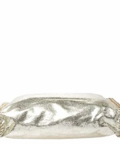 Deals 🛒 Stella McCartney Metallic Light Yellow Faux Crackle Leather Falabella Tote For 👩 Women 👍 -Stella McCartney Shop luxury women stella mccartney used handbags p253910 012