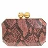 Cheap 😀 Stella McCartney Pink/Black Faux Python Leather Lucia Clutch For 👩 Women 🤩 -Stella McCartney Shop luxury women stella mccartney used handbags p259015 008