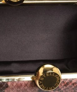 Cheap 😀 Stella McCartney Pink/Black Faux Python Leather Lucia Clutch For 👩 Women 🤩 -Stella McCartney Shop luxury women stella mccartney used handbags p259015 010