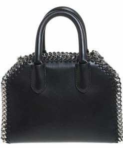 Cheap 🔔 Stella McCartney Black Faux Leather Falabella Box Top Handle Bag For 👩 Women 🔥 -Stella McCartney Shop luxury women stella mccartney used handbags p260432 004