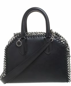 Cheap 🔔 Stella McCartney Black Faux Leather Falabella Box Top Handle Bag For 👩 Women 🔥