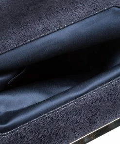 Hot Sale 🧨 Stella McCartney Black Faux Leather Foldover Clutch For 👩 Women ✔️ -Stella McCartney Shop luxury women stella mccartney used handbags p260624 003