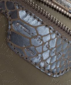 Best Sale 🛒 Stella McCartney Metallic Grey Python Faux Leather Small Falabella Tote For 👩 Women 🎁 -Stella McCartney Shop luxury women stella mccartney used handbags p260947 002