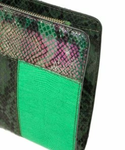 Promo 👍 Stella McCartney Loretta 'Waverly' Exotic Skins Patchwork Green Clutch For 👩 Women 💯 -Stella McCartney Shop luxury women stella mccartney used handbags p26136 009