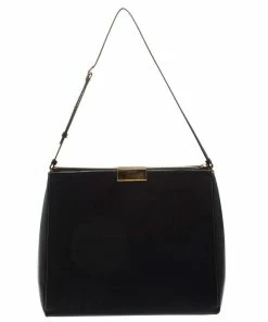 Best Sale 🔔 Stella McCartney Black Leather Round Zip Shoulder Bag For 👩 Women ✔️ -Stella McCartney Shop luxury women stella mccartney used handbags p261615 006