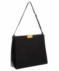 Best Sale 🔔 Stella McCartney Black Leather Round Zip Shoulder Bag For 👩 Women ✔️ -Stella McCartney Shop luxury women stella mccartney used handbags p261615 008