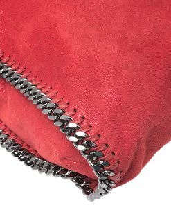 Coupon 😀 Stella McCartney Red Faux Leather Small Falabella Tote For 👩 Women ⌛ -Stella McCartney Shop luxury women stella mccartney used handbags p262575 009