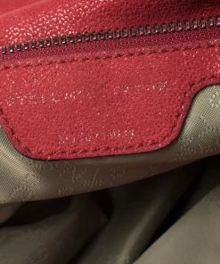 Coupon 😀 Stella McCartney Red Faux Leather Small Falabella Tote For 👩 Women ⌛ -Stella McCartney Shop luxury women stella mccartney used handbags p262575 011