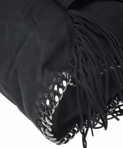 Hot Sale 🎉 Stella McCartney Black Faux Suede Falabella Fringed Tote For 👩 Women 🧨 -Stella McCartney Shop luxury women stella mccartney used handbags p266521 006
