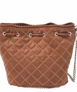 Buy 🌟 Stella McCartney Brown Faux Leather Falabella Bucket Bag For 👩 Women ✔️ -Stella McCartney Shop luxury women stella mccartney used handbags p267430 003