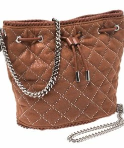 Buy 🌟 Stella McCartney Brown Faux Leather Falabella Bucket Bag For 👩 Women ✔️ -Stella McCartney Shop luxury women stella mccartney used handbags p267430 005