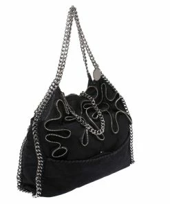 Flash Sale 🤩 Stella McCartney Black Faux Leather Small Falabella Zipper Tote For 👩 Women 🥰 -Stella McCartney Shop luxury women stella mccartney used handbags p270348 002