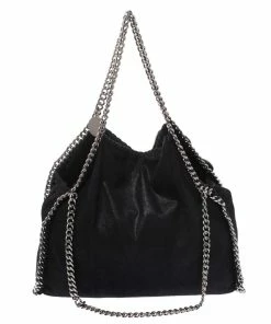Flash Sale 🤩 Stella McCartney Black Faux Leather Small Falabella Zipper Tote For 👩 Women 🥰 -Stella McCartney Shop luxury women stella mccartney used handbags p270348 010