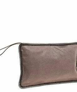 Hot Sale 🤩 Stella McCartney Light Brown Faux Leather Falabella Clutch For 👩 Women ⌛ -Stella McCartney Shop luxury women stella mccartney used handbags p272384 003