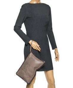 Hot Sale 🤩 Stella McCartney Light Brown Faux Leather Falabella Clutch For 👩 Women ⌛ -Stella McCartney Shop luxury women stella mccartney used handbags p272384 1582004477 012