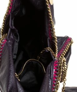 Best Sale 😀 Stella McCartney Purple Faux Leather Falabella Shoulder Bag For 👩 Women 💯 -Stella McCartney Shop luxury women stella mccartney used handbags p272978 002