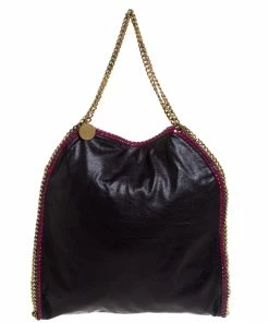 Best Sale 😀 Stella McCartney Purple Faux Leather Falabella Shoulder Bag For 👩 Women 💯
