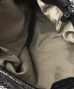 Promo 🧨 Stella McCartney Metallic Black Faux Leather Falabella Tote For 👩 Women ✔️ -Stella McCartney Shop luxury women stella mccartney used handbags p273777 012