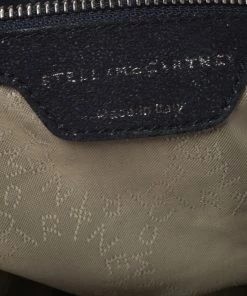 Best Sale ❤️ Stella McCartney Metallic Navy Blue Faux Leather Large Falabella Tote For 👩 Women 🔔 -Stella McCartney Shop luxury women stella mccartney used handbags p273792 002