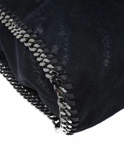 Best Sale ❤️ Stella McCartney Metallic Navy Blue Faux Leather Large Falabella Tote For 👩 Women 🔔 -Stella McCartney Shop luxury women stella mccartney used handbags p273792 009