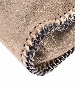 Cheapest 🛒 Stella McCartney Metallic Beige Faux Leather Mini Falabella Shoulder Bag For 👩 Women 🔥 -Stella McCartney Shop luxury women stella mccartney used handbags p277460 007