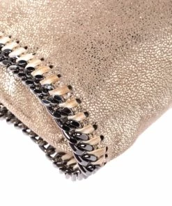 Cheapest 🛒 Stella McCartney Metallic Beige Faux Leather Mini Falabella Shoulder Bag For 👩 Women 🔥 -Stella McCartney Shop luxury women stella mccartney used handbags p277460 008