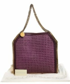 Hot Sale 🔔 Stella McCartney Purple Woven Faux Leather Falabella Tote For 👩 Women 😍 -Stella McCartney Shop luxury women stella mccartney used handbags p279730 001