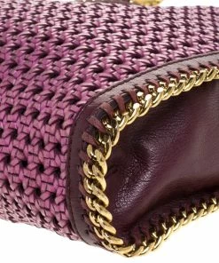 Hot Sale 🔔 Stella McCartney Purple Woven Faux Leather Falabella Tote For 👩 Women 😍 -Stella McCartney Shop luxury women stella mccartney used handbags p279730 008
