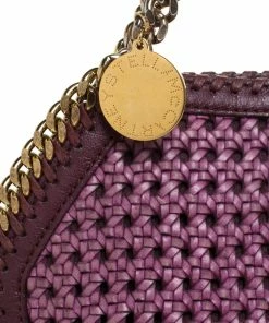 Hot Sale 🔔 Stella McCartney Purple Woven Faux Leather Falabella Tote For 👩 Women 😍 -Stella McCartney Shop luxury women stella mccartney used handbags p279730 010