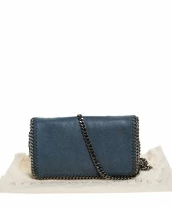 Brand new ⌛ Stella McCartney Blue Faux Leather Falabella Flap Shoulder Bag For 👩 Women 🥰 -Stella McCartney Shop luxury women stella mccartney used handbags p279924 001