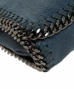 Brand new ⌛ Stella McCartney Blue Faux Leather Falabella Flap Shoulder Bag For 👩 Women 🥰 -Stella McCartney Shop luxury women stella mccartney used handbags p279924 007