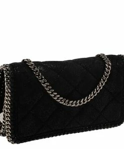 Coupon ✨ Stella McCartney Black Faux Leather Falabella Chain Clutch For 👩 Women 👏 -Stella McCartney Shop luxury women stella mccartney used handbags p280841 003