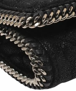 Coupon ✨ Stella McCartney Black Faux Leather Falabella Chain Clutch For 👩 Women 👏 -Stella McCartney Shop luxury women stella mccartney used handbags p280841 006