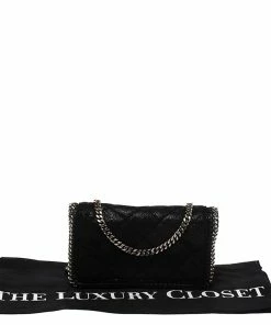 Coupon ✨ Stella McCartney Black Faux Leather Falabella Chain Clutch For 👩 Women 👏 -Stella McCartney Shop luxury women stella mccartney used handbags p280841 012