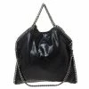 Outlet 🌟 Stella McCartney Black Faux Python Embossed Leather Small Falabella Tote For 👩 Women 👏