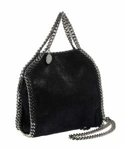 Promo 😉 Stella McCartney Black Faux Leather Tiny Falabella Crossbody Bag For 👩 Women 👍 -Stella McCartney Shop luxury women stella mccartney used handbags p285842 001