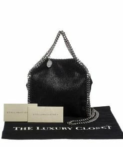 Promo 😉 Stella McCartney Black Faux Leather Tiny Falabella Crossbody Bag For 👩 Women 👍 -Stella McCartney Shop luxury women stella mccartney used handbags p285842 008