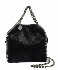 Promo 😉 Stella McCartney Black Faux Leather Tiny Falabella Crossbody Bag For 👩 Women 👍