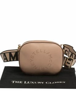 Brand new ⭐ Stella McCartney Beige Perforated Faux Leather Vegetarian Belt Bag For 👩 Women 😉 -Stella McCartney Shop luxury women stella mccartney used handbags p295786 004