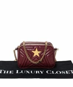 Buy ✨ Stella McCartney Red Python Embossed Faux Leather Star Shoulder Bag For 👩 Women ✨ -Stella McCartney Shop luxury women stella mccartney used handbags p296736 1591615993 001