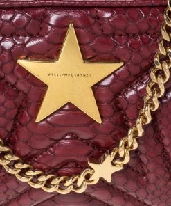 Buy ✨ Stella McCartney Red Python Embossed Faux Leather Star Shoulder Bag For 👩 Women ✨ -Stella McCartney Shop luxury women stella mccartney used handbags p296736 1591616002 003