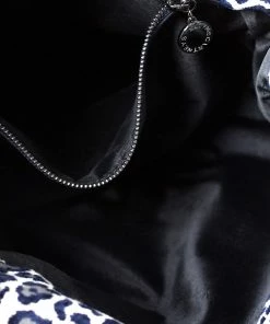 Coupon 😀 Stella McCartney Navy Blue/White Leopard Print Velvet Falabella Tote For 👩 Women 💯 -Stella McCartney Shop luxury women stella mccartney used handbags p299518 006