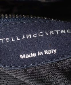 Coupon 😀 Stella McCartney Navy Blue/White Leopard Print Velvet Falabella Tote For 👩 Women 💯 -Stella McCartney Shop luxury women stella mccartney used handbags p299518 007