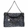 Coupon 😀 Stella McCartney Navy Blue/White Leopard Print Velvet Falabella Tote For 👩 Women 💯 -Stella McCartney Shop luxury women stella mccartney used handbags p299518 010